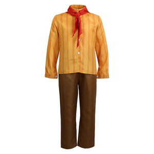 Disfraz de Antonio Marig, camisa a rayas amarillas, pantalones marrones, pajarita roja, traje unisex para niños y adultos, traje de programa de televisión - Product Image 1