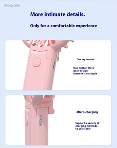 Ngoài Trời Cầm Tay Gấp Mini <span class=keywords><strong>Fan</strong></span> Xách Tay Đứng Kỹ Thuật Số Hiển Thị Máy Tính Để Bàn Nhỏ Có Thể Sạc Lại USB Cầm Tay <span class=keywords><strong>Fan</strong></span> - Product Image 5