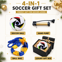 Ensemble de ballons de football en cuir PU personnalisé Aiju avec boîte cadeau, pompe et sac de transport - Durable et écologique pour la promotion de Noël