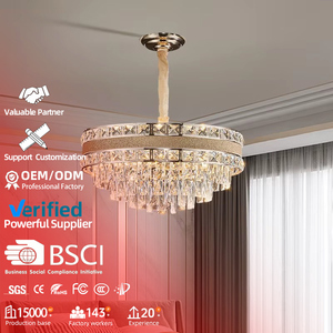 Modern Luxury Gold Iron Crystal Chandelier New <strong>Hanging</strong> for Entrance Hall LivingRoom Store Villa Home Room Decor Pendant Lamp - Product Image 1