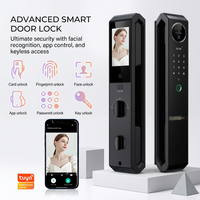 Cerradura Inteligente 3D con Reconocimiento Facial, Cámara y Videoportero, Visión Nocturna, Grabación en Tarjeta de Memoria, WiFi Tuya, para Puerta de Madera y Aluminio