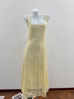 AIMEISI Vêtements pour femmes très vendus, robe élégante en crochet ajouré avec strass roses, ensembles deux pièces pour femmes