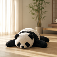 Peluche Panda lestée avec posture allongée, jouet en peluche doux pour soulager l'anxiété et le soutien sensoriel, décoration zen