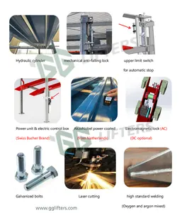 Triple Stacker And 4 Post Hydraulic Car Elevator High-Capacity Parking Lift System For Car Parking Lot