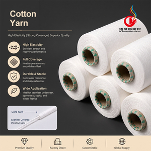 Fil <span class=keywords><strong>de</strong></span> coton peigné compact 16s 100% personnalisable, blanchi, teintable, anti-boulochage, pour tricotage <span class=keywords><strong>de</strong></span> chaussettes, tissage, qualité supérieure - Product Image 5