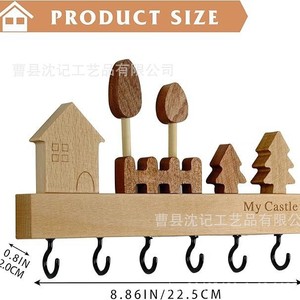 Wooden <b>Wall</b> Mounted Key Rack With Hooks For Entryway Living Room Bedroom <b>Storage</b> Organizer My Castle Design - Product Image 4