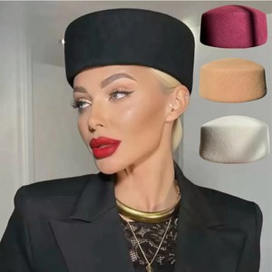 Gorro de <span class=keywords><strong>Azafata</strong></span> 100% Lana, Elegante Boina de Lana Francesa <span class=keywords><strong>para</strong></span> Mujer, Uniforme, Sombrero Étnico de Aviador, Gorra de Fieltro <span class=keywords><strong>para</strong></span> <span class=keywords><strong>Azafata</strong></span>, Sombrero Pillbox - Product Image 1