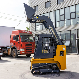 Penggerak selip selip berdiri di samping mesin pemuat Mini Epa Euro5 Walk beb termurah di <span class=keywords><strong>Steer</strong></span> selip <span class=keywords><strong>Steer</strong></span> dijual dengan Bucket - Product Image 6