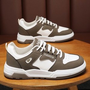 Chaussures plates de skateboard <span class=keywords><strong>pour</strong></span> hommes de haute qualité, confortables, blanches, décontractées, en PU et caoutchouc avec doublure en mesh, design à lacets, très vendues - Product Image 2