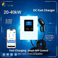 Chargeur DC pour véhicules électriques Shipstrive 20 40kW mural, compatible CCS1, CCS2, GBT, avec surveillance à distance via l'application SESC, pour usage commercial.
