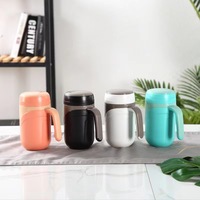 Tasse isotherme de voyage en voiture, tasse avec poignée, double couche en céramique, thermos intérieur, tasse à café, tasse à thé, bouteille