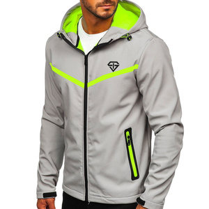 Chaqueta cortavientos impermeable Softshell ligera para hombre, ropa informal de invierno para exteriores con cuello levantado, chaqueta fina de bajo precio - Product Image 1