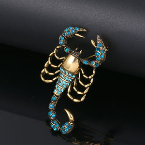 Broches Scorpion en Cristal Bleu Brillant Weiman, Luxe, Mode Féminine, Alliage Plaqué Or, Broche Personnalisée, Designer - Product Image 3