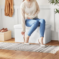 Banc de rangement en cuir durable, moderne, pour salon, chambre à coucher, tabouret pliable, décoration, couleur personnalisée, BSCI