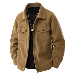 Veste en velours côtelé pour <span class=keywords><strong>homme</strong></span> 2025, col <span class=keywords><strong>court</strong></span>, automne-hiver, tendance, vêtements pour <span class=keywords><strong>homme</strong></span>, vêtements d'hiver, vestes chaudes - Product Image 2