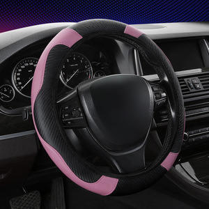 Funda de Cuero PU Antideslizante <span class=keywords><strong>para</strong></span> <span class=keywords><strong>Volante</strong></span> de Coche 2026, Accesorio de Moda Universal <span class=keywords><strong>El</strong></span>ástico con Logo Personalizado al por Mayor - Product Image 5