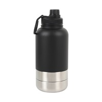 Mangeoire pour animaux de compagnie personnalisée 3 en 1, bouteille d'eau portable pour chien, bols pour chien en acier inoxydable, isolée, pour l'extérieur, pour la nourriture et l'eau