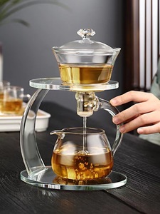 La théière en verre borosilicate 2-en-1 à conception automatique peut infuser n'importe quel thé parfait pour la détente à la maison et le bureau - Product Image 4