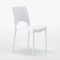 Chaise de jardin en polypropylène Paris, couleur blanche, design moderne, mobilier d'extérieur durable