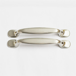 Tiradores de cajón ovalados de aleación de zinc GJ, níquel blanco, herrajes modernos para muebles, duraderos - Product Image 1