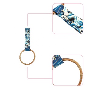 Anneau Tsurikawa JDM rond en bois, poignée universelle en nylon argenté pour intérieur de voiture, train, bus - Product Image 3