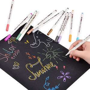 Marqueurs à pointe fine Graffiti, fabricant de stylos marqueurs de couleur métallique avec logo personnalisé, ensemble de stylos pour cartes DIY, photos - Product Image 3