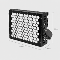 Projecteur LED de scène 1000W 1200W SMD5050 IP66, profilé, à effet flash Aura, grand format en aluminium, DMX 512 RGBW RGB, pour exposition intérieure