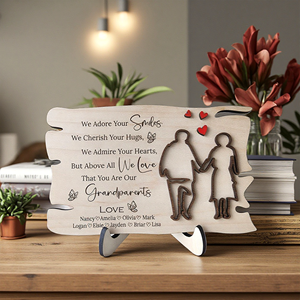 Muestra Gratuita, Letrero de Madera Personalizado para Abuelos, Regalo para Sobrarenos, Letrero de Madera para Parejas del Día de San Valentín, Placa con Nombres de Pareja - Product Image 1