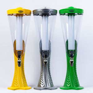 Bar Contenedor de cerveza Dispensador Acero inoxidable Doble grifo Desmontable Tubo de hielo transparente 3L Torre de cerveza - Product Image 5