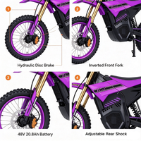 Moto tout-terrain électrique KMS-SE 2KW, batterie au lithium 48V 20.8Ah, vitesse maximale de 55 km/h