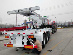 Remorque de conteneur squelette en acier robuste à 3 essieux de 40 pieds, châssis de remorque squelettique de 40 pieds, semi-remorque, conteneurs de transport - Product Image 4