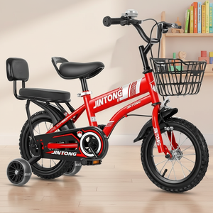 Vélo pour enfant garçon, tout-petit, 12 pouces, cadre en acier carbone, frein à disque, roues d'apprentissage, panier <span class=keywords><strong>4</strong></span> roues, 3-12 <span class=keywords><strong>ans</strong></span>, extérieur - Product Image 1