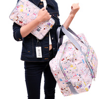 Sac fourre-tout floral mignon pour femmes sac à main pliable voyage polochon hôpital sac mode Weekender sacs fermeture éclair nuit transporter OnChecked