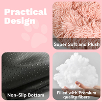 Fond antidérapant doux chaud sommeil profond beignet en peluche coussin rond pour animaux de compagnie chien chiot et chat lit