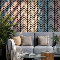 Panneau acoustique moderne en forme d'oreille de céréale, absorbant le son, en PET, MDF et placage de bois, pour décoration intérieure