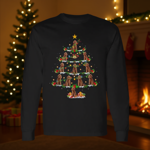 Toy Poodle Christmas Tree T-shirt à manches longues Design pour les amoureux des chiens de Noël - Product Image 3