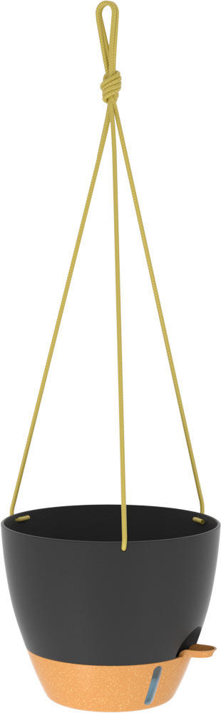 Panier suspendu classique en corde de coton noir