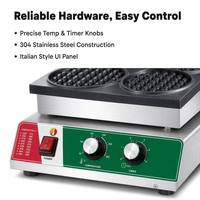 Machine à gaufres Blios, usage intensif, facile à utiliser, 1300W, acier inoxydable, 110V 60Hz, pour la restauration commerciale