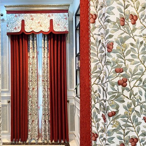 Hot Sale European Style Custom Embroidery Blackout Cloth Red <strong>Curtains</strong> Bedroom &amp; Living Room <strong>Windows</strong> <strong>Curtains</strong> for Wholesale - Product Image 1