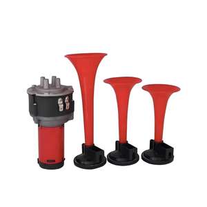 CHSKY Klaxon d'<span class=keywords><strong>air</strong></span> modifié super puissant à 3 tubes avec haut-parleur bidirectionnel pour l'audio de voiture - 12V Matériel ABS Neuf - Product Image 2