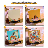 3D classique chinois Dunhuang fresques papier découpé bloc-notes modèle architectural ornements papier en trois dimensions cadeaux créatifs