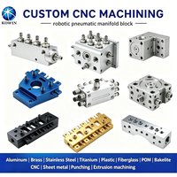 Bloc de collecteur pneumatique robotique en aluminium 6063 anodisé dur, usiné CNC de précision, pour circuit d'air d'équipement d'automatisation (OEM)