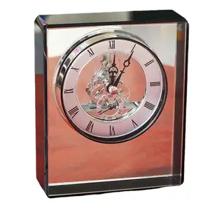 핫 실링 DIY 사무용 가구 허용 로고 패턴 사은품 직판 고급 크리스탈 유리 시계