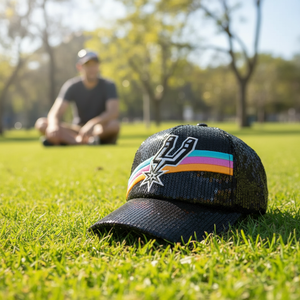 New Pink <strong>Sequence</strong> Antonio Caps Gameday Sports Fan Bling Embroidery Tri Color Baseball Caps Basketball Fan <strong>Sequence</strong> Caps - Product Image 4