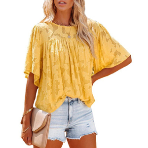 TONGYANG-Blusa de encaje con manga acampanada para verano, camisa de alta calidad con agujeros para mujer, 2022 - Product Image 2