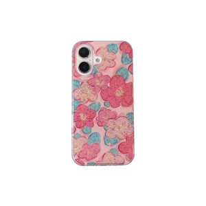 Funda de Teléfono Móvil de TPU con Doble Capa de Purpurina para iPhone 16 <span class=keywords><strong>15</strong></span> Pro Max 13/14 Plus, Diseño de Flor <span class=keywords><strong>Rosa</strong></span> Primaveral, Estilo Ins, con Agarre para Teléfono, Bolsa OPP - Product Image 1