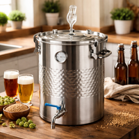 Cuve de Fermentation en Acier Inoxydable pour Brassage Maison de Bière et Vin, Conteneur de Stockage Alimentaire avec Valve