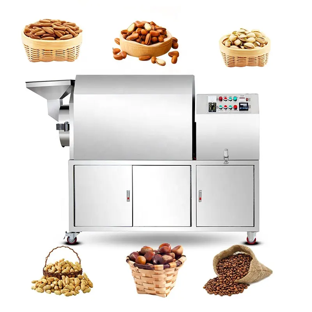 Evenly Heated Motorized Insulated Roaster for Peanuts Cashews Soybean Corn & Wheat-Commercial Use