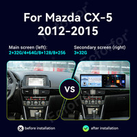 Autoradio 23 ''à double écran pour Mazda CX-5 2012-2015 Android 14 GPS Navigation Multimedia Player Wireless Carplay Head Unit