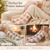 Chaussettes d'intérieur épaisses en polaire respirantes pour femmes, avec logo personnalisé, chaudes et douillettes pour la saison hivernale – Collection Factory Outlet